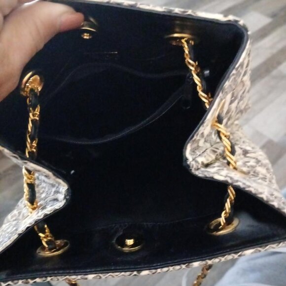 Vintage GAUCHO genuine Python Snakeskin Purse Satchel-rare - Picture 5 of 5